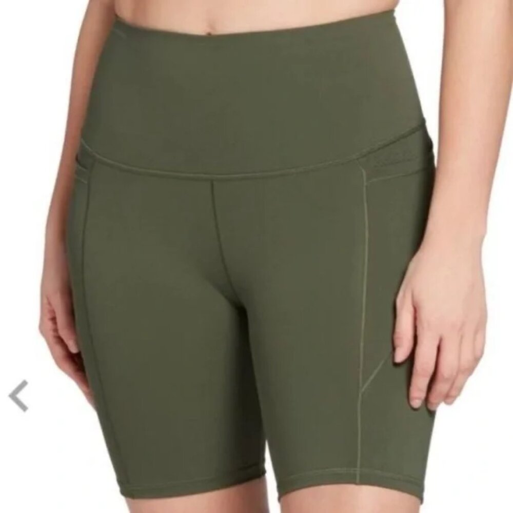 NWT Calia Women's Stay Powerful Green High Rise Biker Hiking Short Size XS